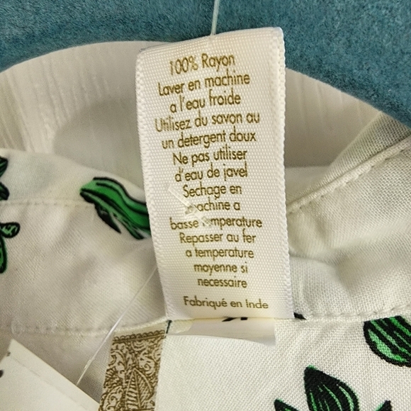 Japna Rayon Sleeveless Button Down Shirt Cactus Print - Picture 8 of 8